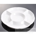 Super White Excellent Quality Ceramic Porcelain Partion Divided Portion Plates Dishes For Restaurant Hotel Party Wholesale